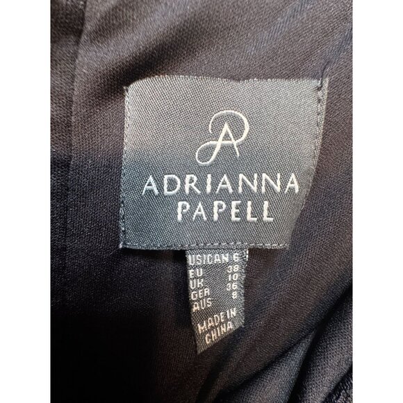 Adrianna Papell Bodycon Evening Dress Womens 6 Black Textured Sleeveless Sheath - Picture 2 of 13